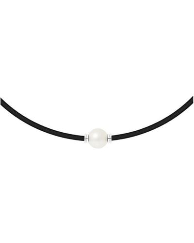Blue Pearls Pearls Freshwater Pearl Neoprene And 925 Sterling - White