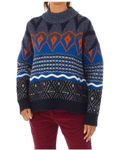 Napapijri D-Nepal W Wool Jumper Long Sleeve And Round Neck Ga4Fo2 - Blue