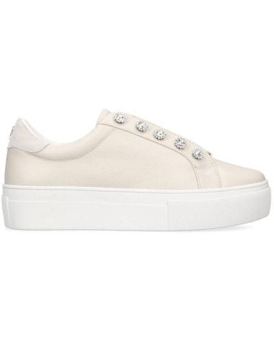 Kurt Geiger Leather Kgl Liviah Trainers Leather - White