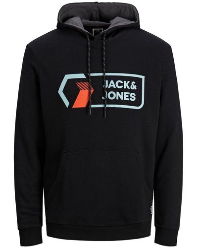 Jack & Jones Hoodie Logo Printed - Black