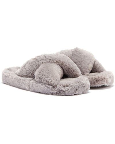 Ted Baker Lopply Light Slippers Faux Leather (Archived) - Grey