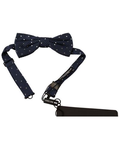 Dolce & Gabbana Patterned Adjustable Neck Papillon Bow Tie Silk - Black