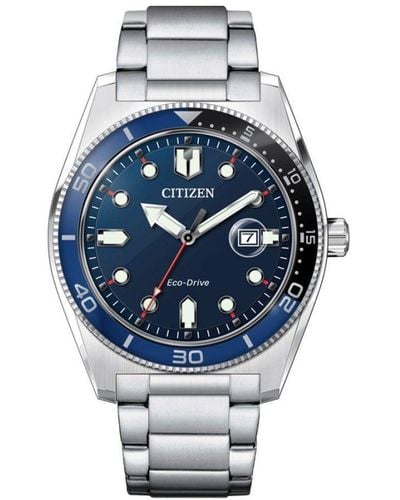 Citizen Silver Watch Aw1761-89l Stainless Steel - Blue