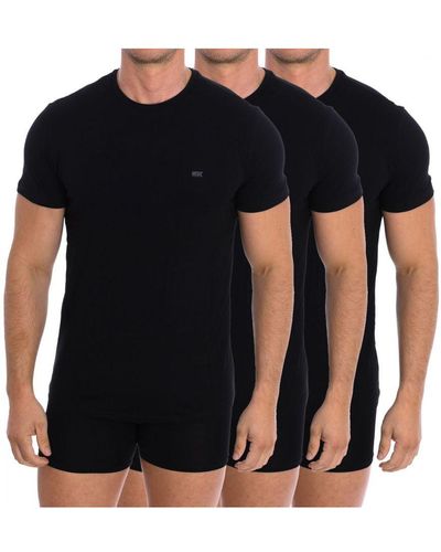 DIESEL Pack-3 Short-Sleeved T-Shirts Cotton 00Spdg-0Liad - Black