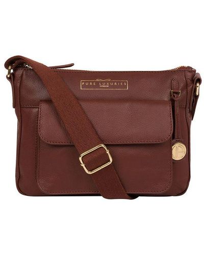 Pure Luxuries 'Tindall' Leather Shoulder Bag - Brown