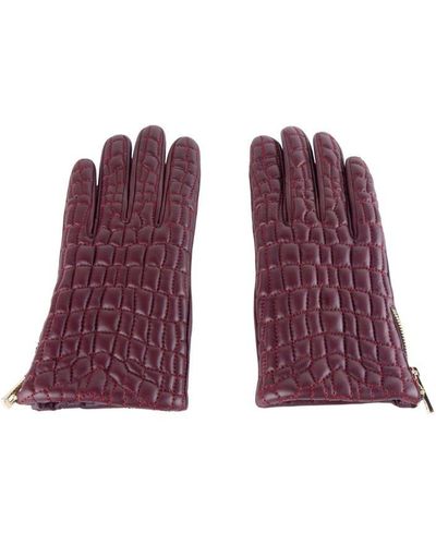 Class Roberto Cavalli Leather Di Lambskin Glove - Purple