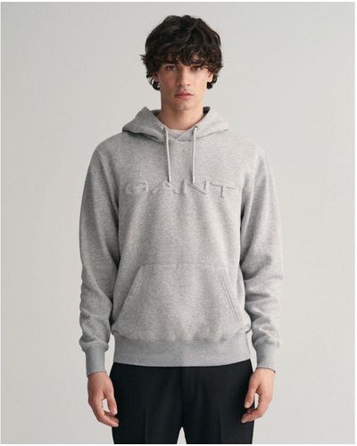 GANT Embossed Sweat Hoodie - Grey