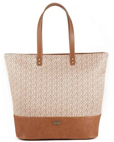 Australia Luxe Bowery Tote Logo Chestnut - Natural