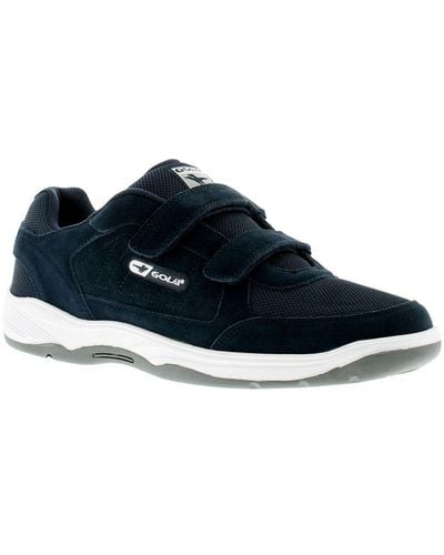 Gola Trainers Belmont Suede Wide Fit Touch Fastening Navy - Blue