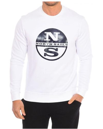 North Sails Long-Sleeved Crew-Neck Sweatshirt 9024130 - White