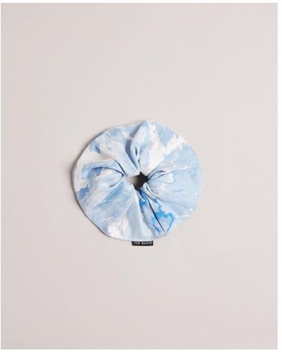 Ted Baker Florset New Romantic Printed Scrunchie, Mid - Blue