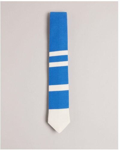Ted Baker Duckabu Jersey Striped Tie - Blue