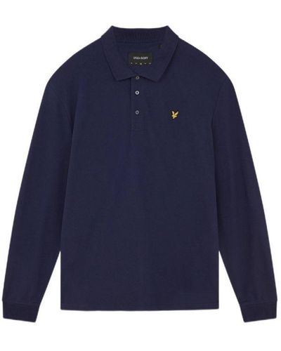 Lyle & Scott Long Sleeve Polo Shirt - Blue