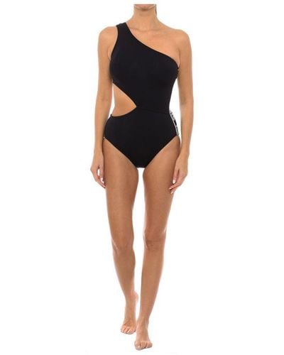 Michael Kors One-strap Swimsuit Mm2m483 Woman Polyamide - Black