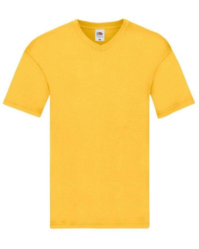 Fruit Of The Loom Original Plain V Neck T-Shirt (Sunflower) - Yellow