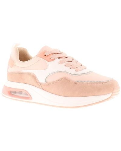 Wynsors Chunky Trainers Boomerang Lace Up - Pink