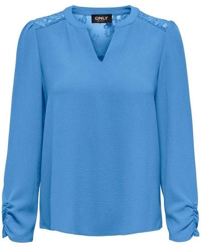 ONLY Semi-transparante Top Onlmette Van Gerecycled Polyester Blauw