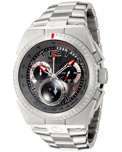 Sector : M-one Chrono Grey Dial Watch Stainless Steel - White