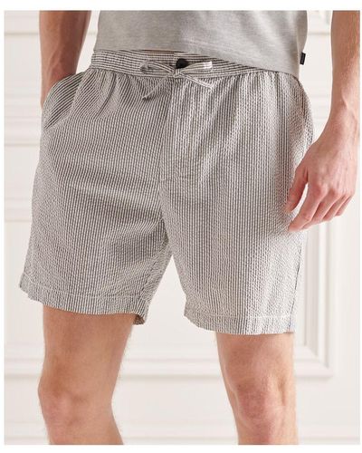 Superdry Seersucker Drawstring Shorts - Grey