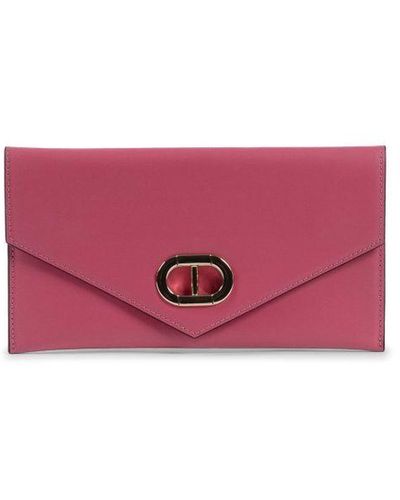 Dee Ocleppo Leather Envelope Clutch Fuxia - Pink