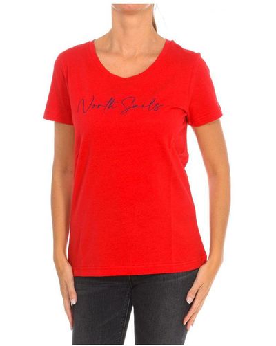 North Sails Womenss Short Sleeve T-Shirt 9024330 - Red