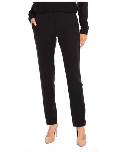 ELEVEN PARIS Elegant Plain Model Long Trousers 16s2pa18 Woman Cotton - Black