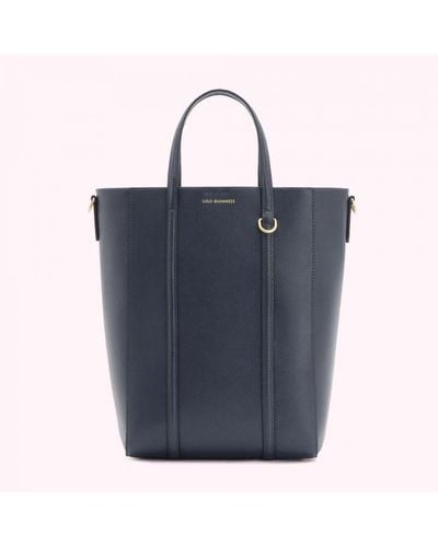Lulu Guinness Navy Leather I Love Garbo Tote Bag - Blue