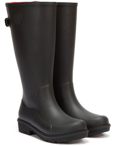 Fitflop Wonderwelly Tall Black Boots Rubber