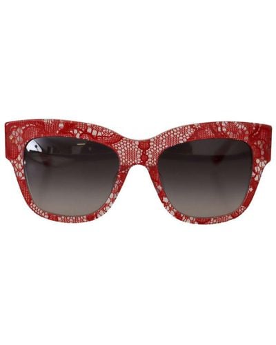 Dolce & Gabbana 100% Authentic Dg4231F Lace Insert Acetate Sunglasses - Red