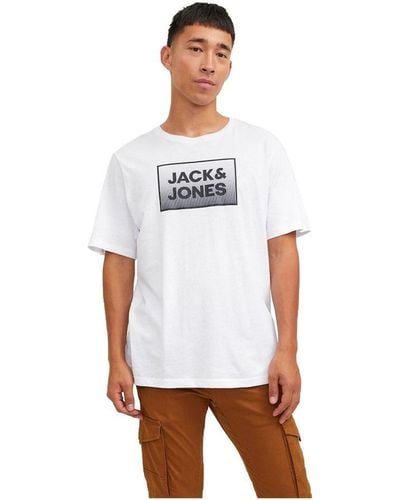Jack & Jones Round Neck T Shirt Short Sleeve - White