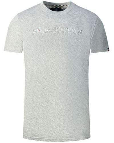 Aquascutum Brand Embossed Logo T-Shirt - Grey