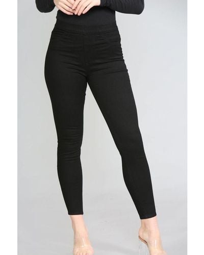 Marks & Spencer And High Waisted Jeggings Black Cotton
