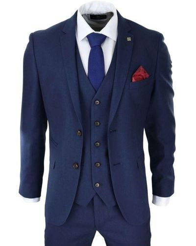 Paul Andrew 3 Piece Navy Blue Classic Retro Suit