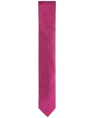 Calvin Klein Printed Silk Purple Tie - Pink