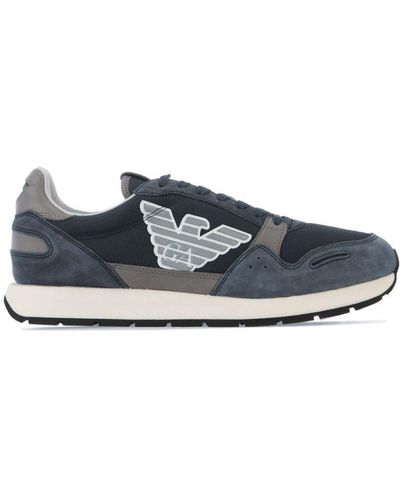 Armani Sneakers Voor , Marineblauw-grijs