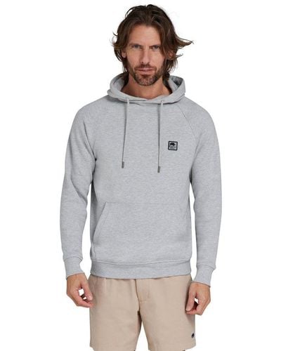 Raging Bull Classic Woven Patch Overhead Hoodie Marl Cotton - Grey