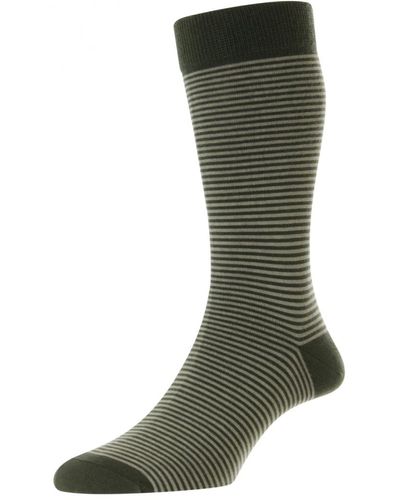Pantherella Holst Stripe Sock - Green