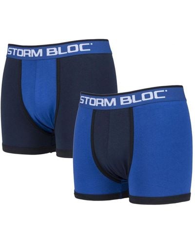 Storm Bloc 2-pack Katoenen Ondergoed Met Comfortabele Elastische Taille Voor - Blauw