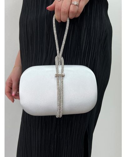 SVNX Clutch Bag With Crystal Stap Handle - Black