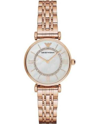 Emporio Armani Gianni T-Bar Rose Watch Ar1909 Stainless Steel (Archived) - Metallic