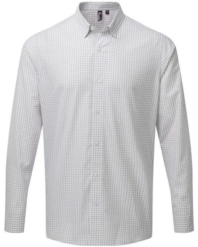 PREMIER Maxton Checked Long-Sleeved Shirt (/) - White