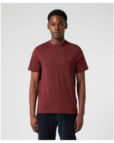 Farah Danny Slim Fit Organic Cotton T-Shirt - Red