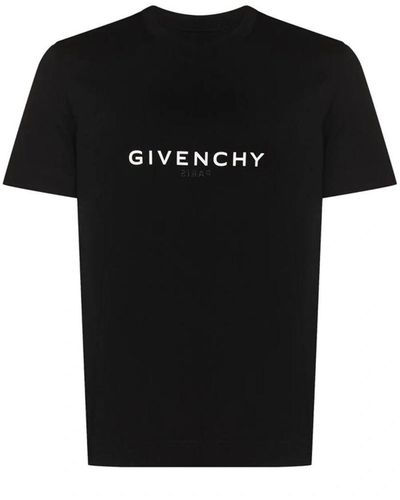 Givenchy T-shirt Met Omgekeerde Parijs-logoprint In Zwart