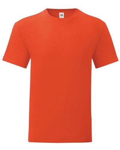 Fruit Of The Loom Iconic T-Shirt (Pack Of 5) (Flame) - Orange