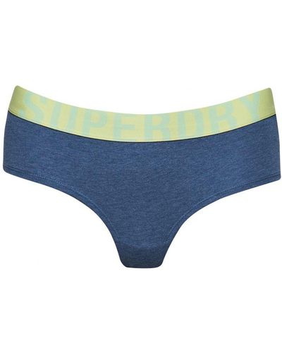 Superdry Organic Cotton Large Logo Hipster Briefs - Blue