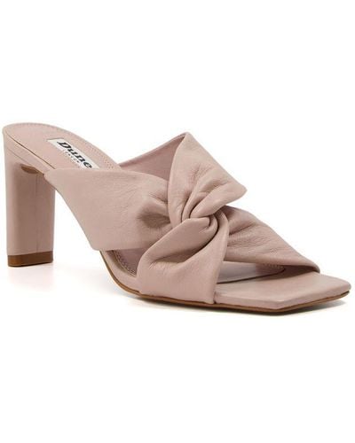 Dune Ladies Wf Magnet - Wide Fit Knot Mule Sandals Leather - Pink
