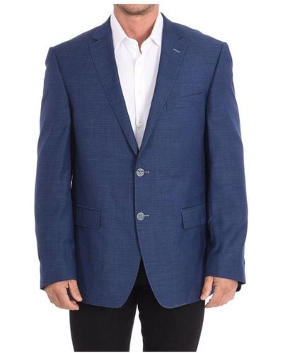 Daniel Hechter Classic Collar Lapel Jacket 100113-40303 Man Wool - Blue