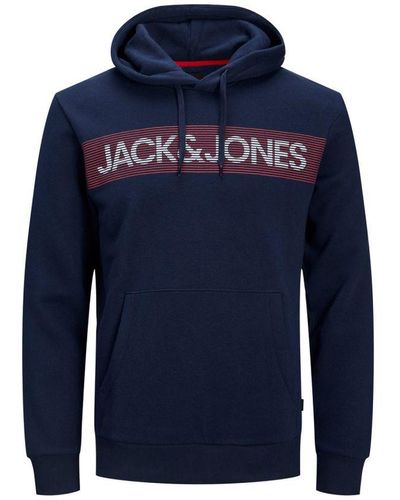 Jack & Jones Hoodies Jjecorp Logo Sweat Hood Blauw