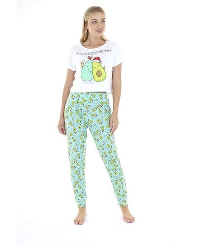 Brave Soul Green Cotton 'avoxmas' Christmas Pyjama Set