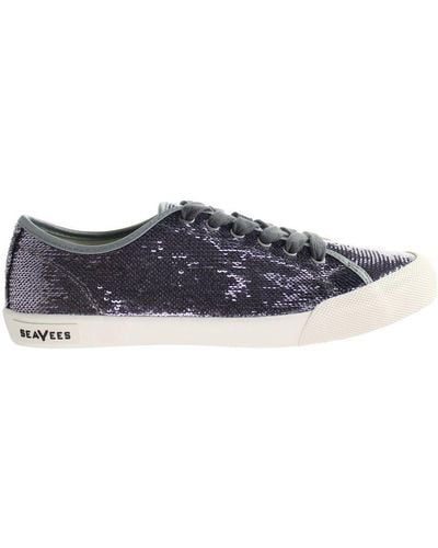 Seavees Monterey Trainer Standard Pewter Woven Sequins Purple Shoes - Blue